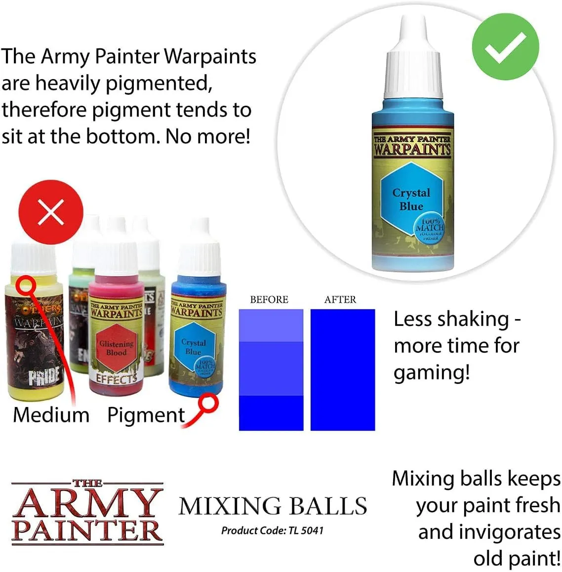 The Army Painter Mixing Balls, 100 pezzi, 5,5 mm, acciaio inox - immagine 5