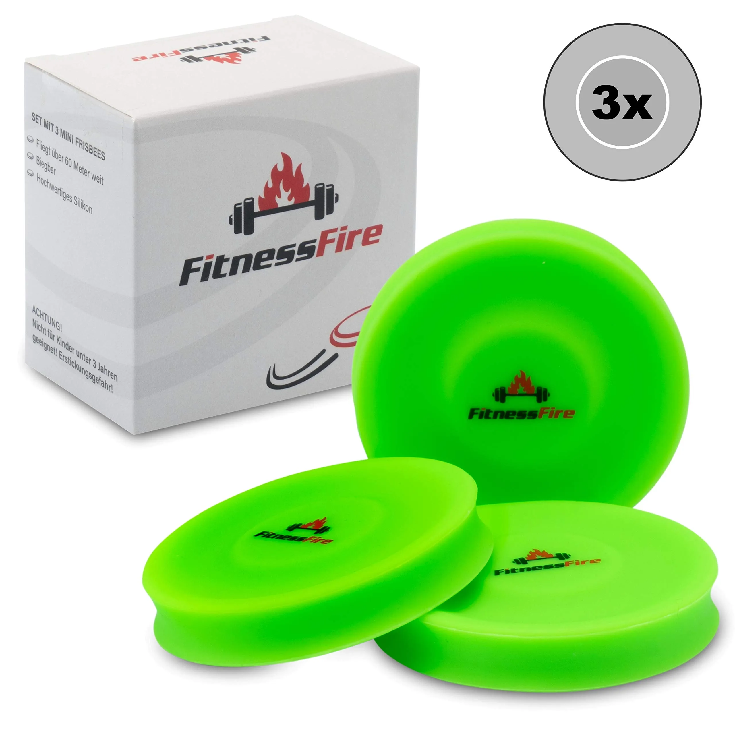 FitnessFire Set di 3 Mini Frisbee (Verde) - immagine 1