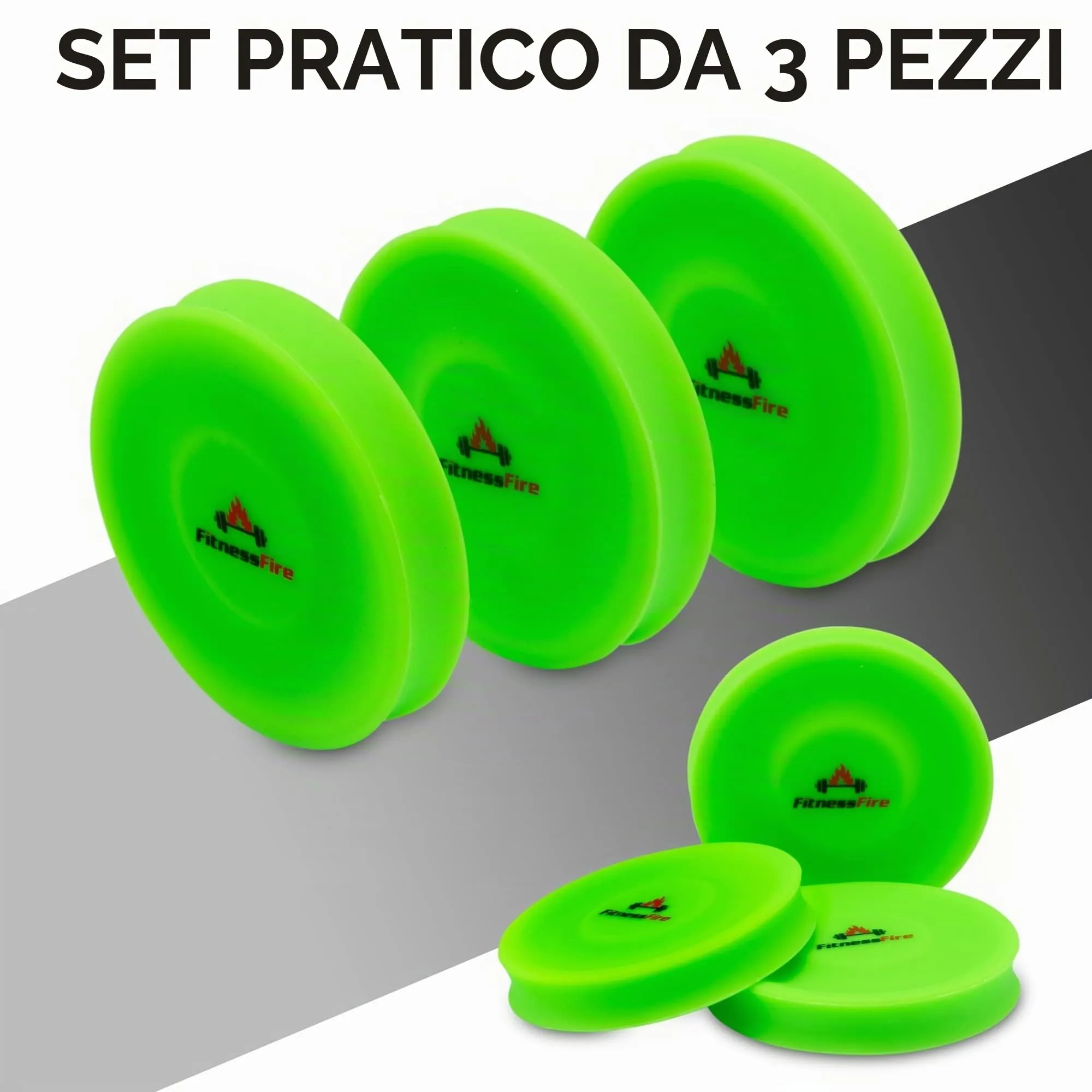FitnessFire Set di 3 Mini Frisbee (Verde) - immagine 4