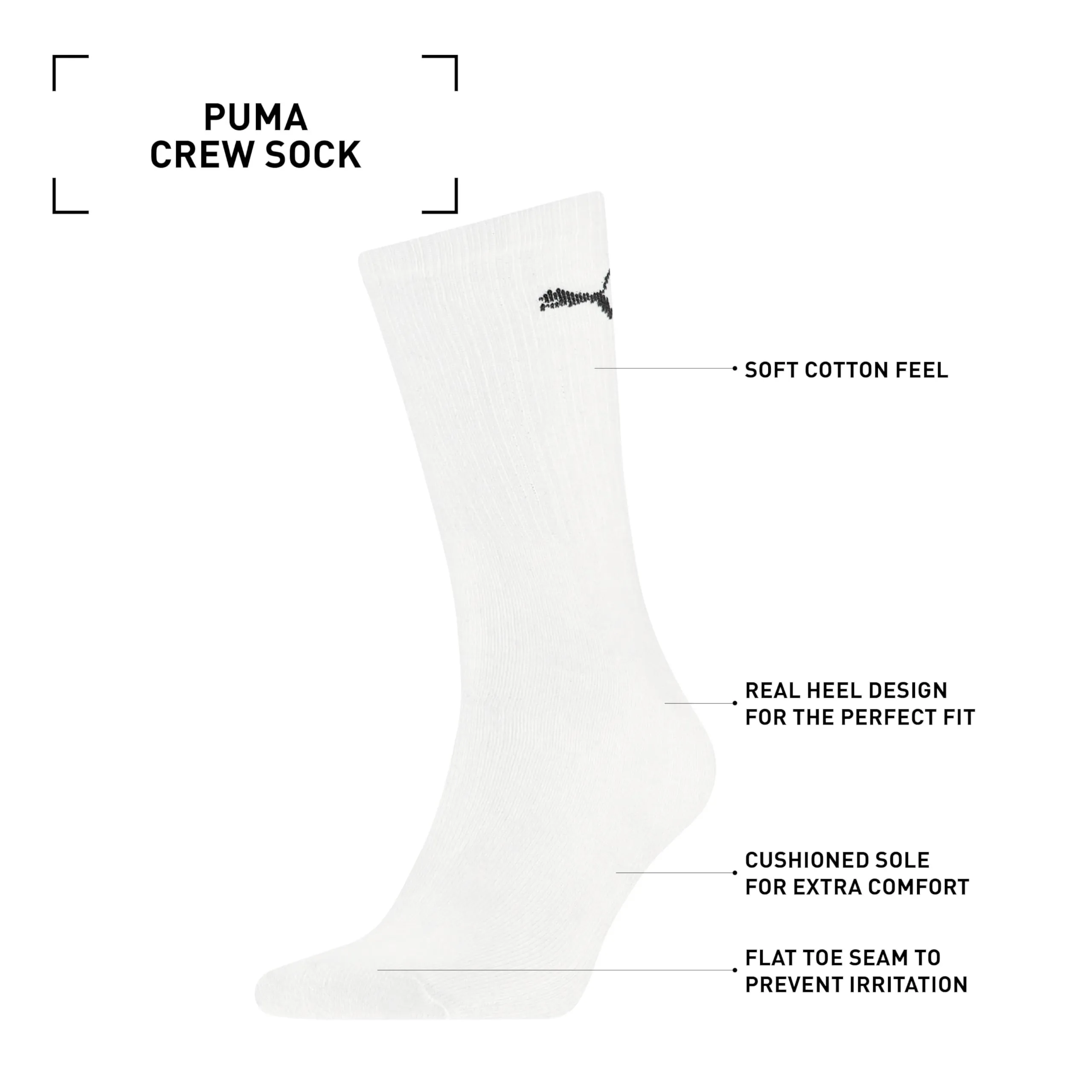 PUMA Crew Socks, Unisex Adult, Bianco 575, 35-38 (Pack of 5) - immagine 5