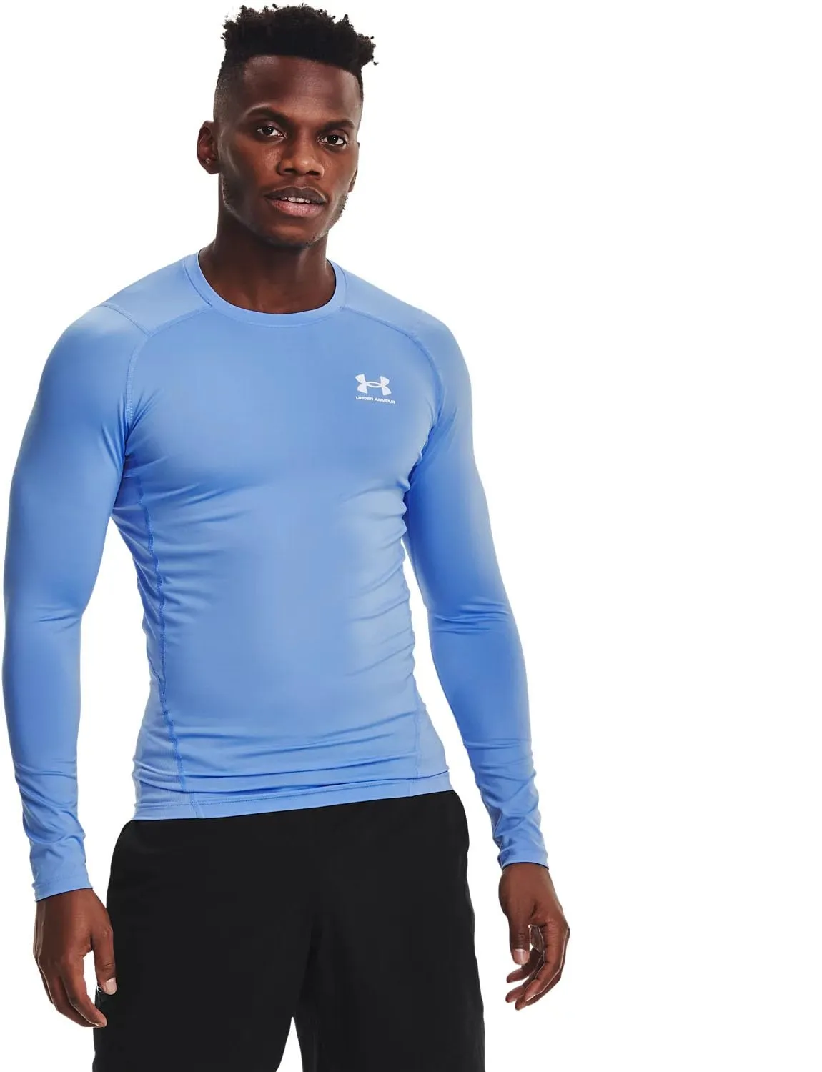 Under Armour HeatGear Maglietta a compressione a maniche lunghe da uomo - Carolina Blue/Bianco - XXL Tall - immagine 1
