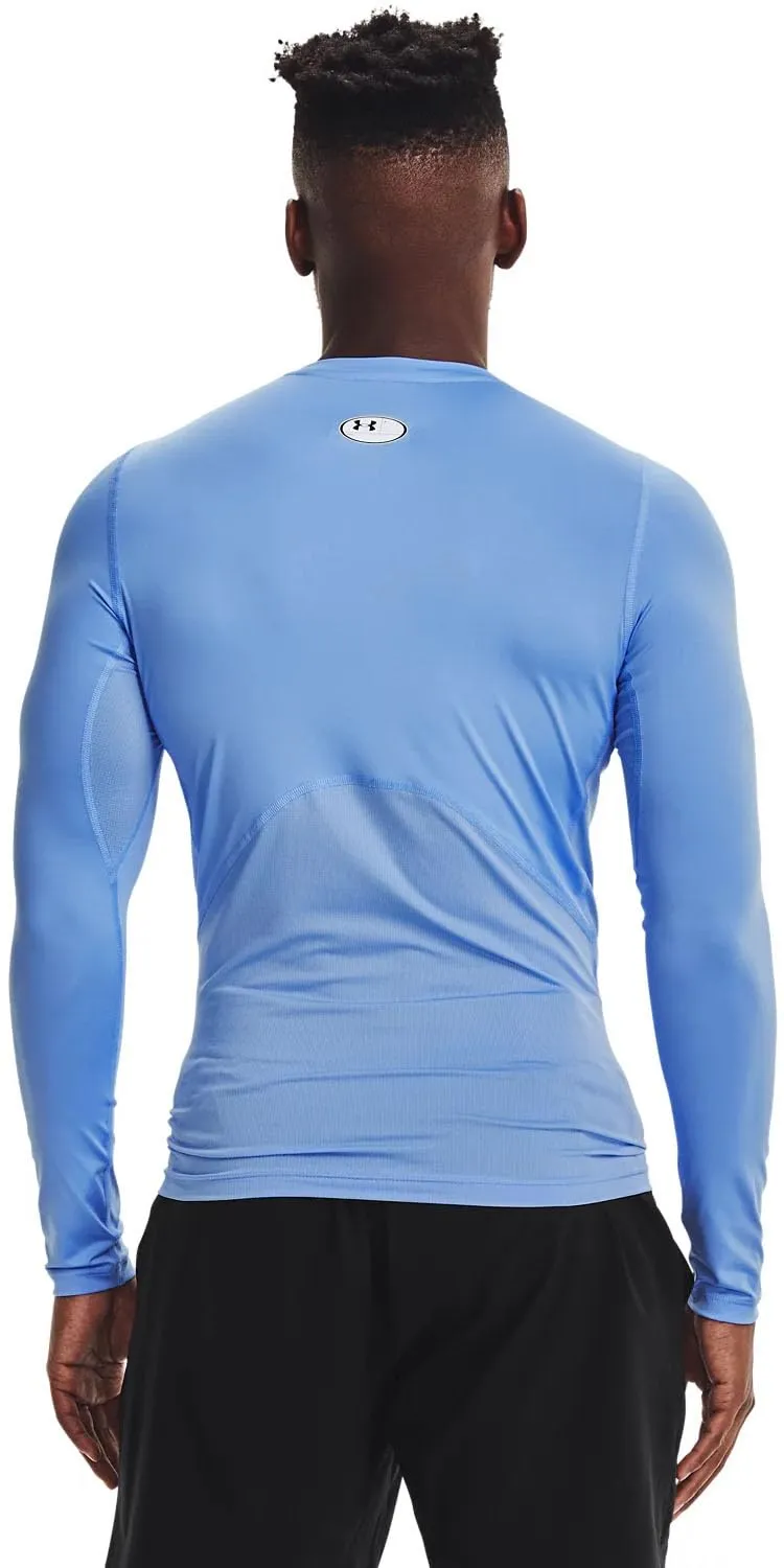 Under Armour HeatGear Maglietta a compressione a maniche lunghe da uomo - Carolina Blue/Bianco - XXL Tall - immagine 2
