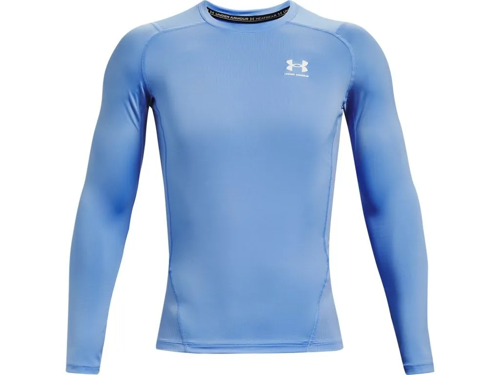 Under Armour HeatGear Maglietta a Compressione a Maniche Lunghe da Uomo, Blu Carolina (475)/Bianco, XXL - immagine 4