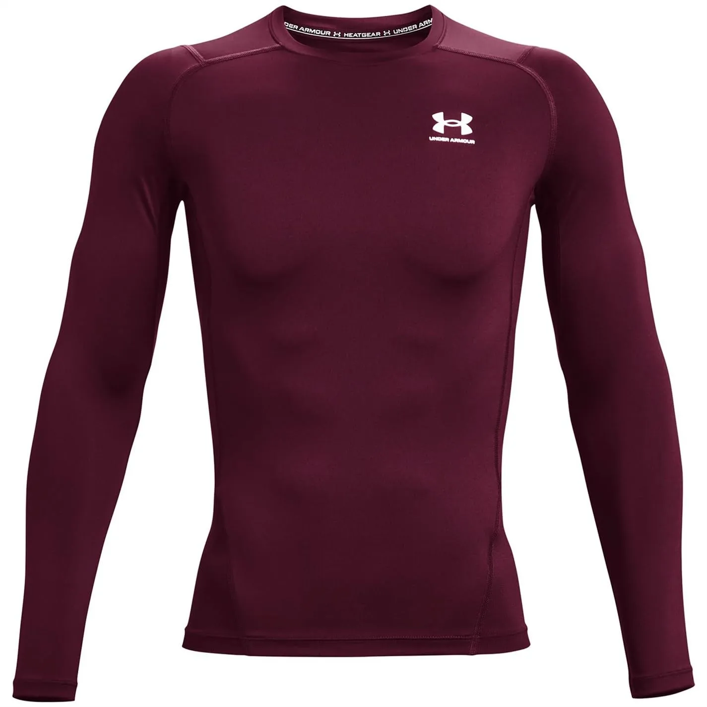 Under Armour HeatGear Long Sleeve Compression Shirt, Brown/White, Size L Tall - immagine 1