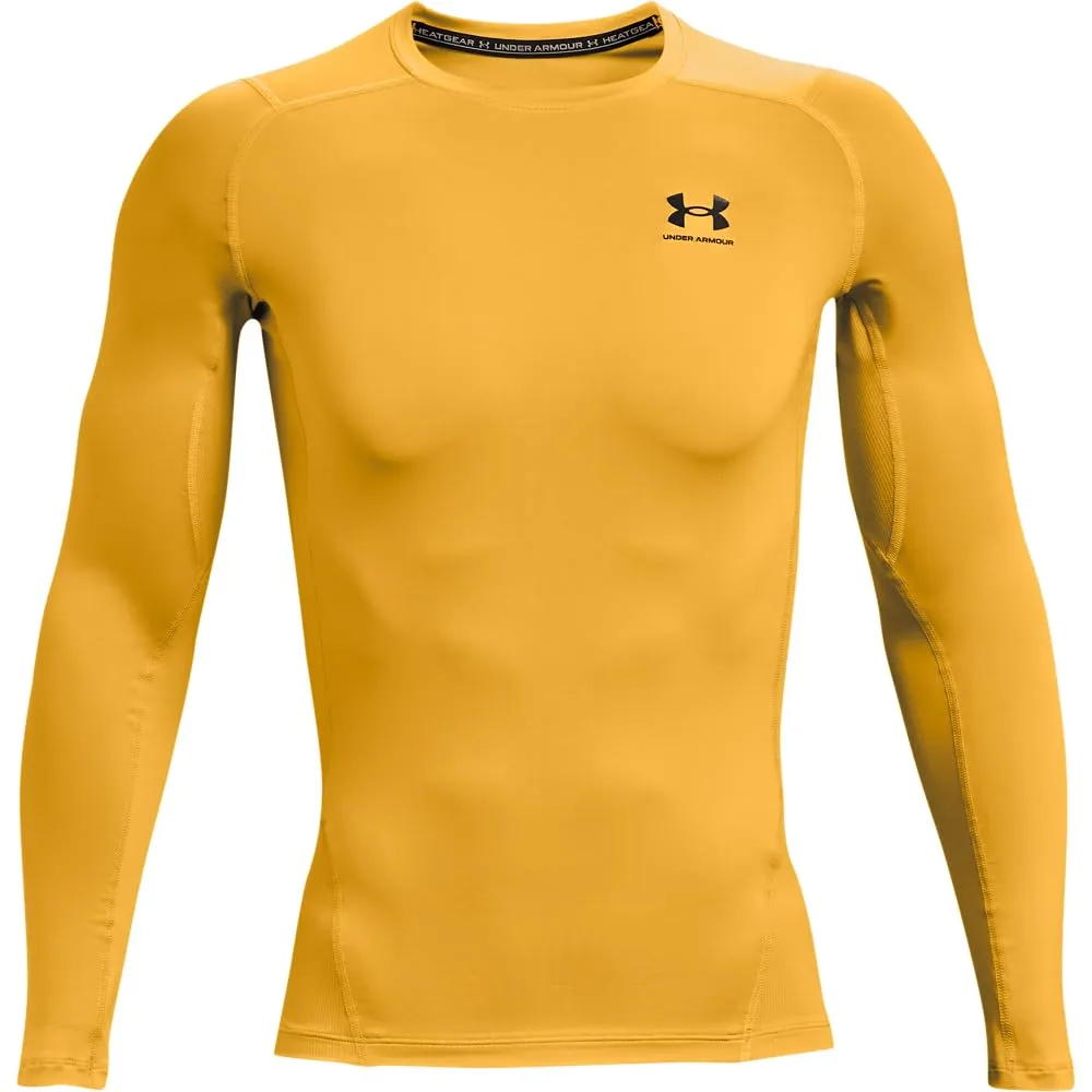 Under Armour HeatGear Compression Long Sleeve Shirt, Steeltown Gold/Black, XL Men's - immagine 5