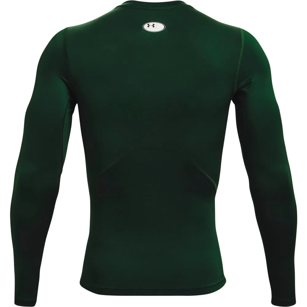 Under Armour Men's Armour HeatGear Compression Long-Sleeve T-Shirt, Forest Green/White, Medium - immagine 6
