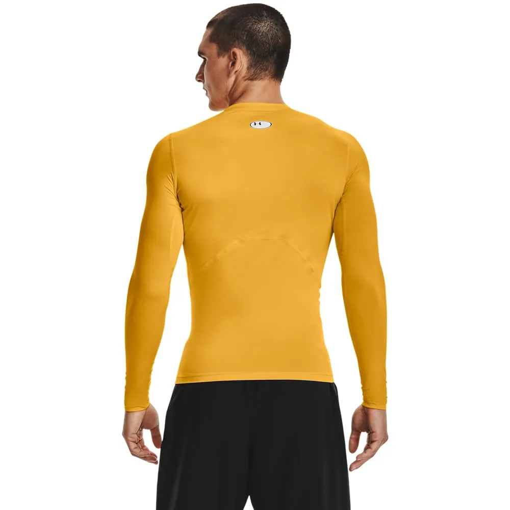 Under Armour HeatGear Compression Long-Sleeve T-Shirt, Steeltown Gold/Nero, 3XL Men's - immagine 2