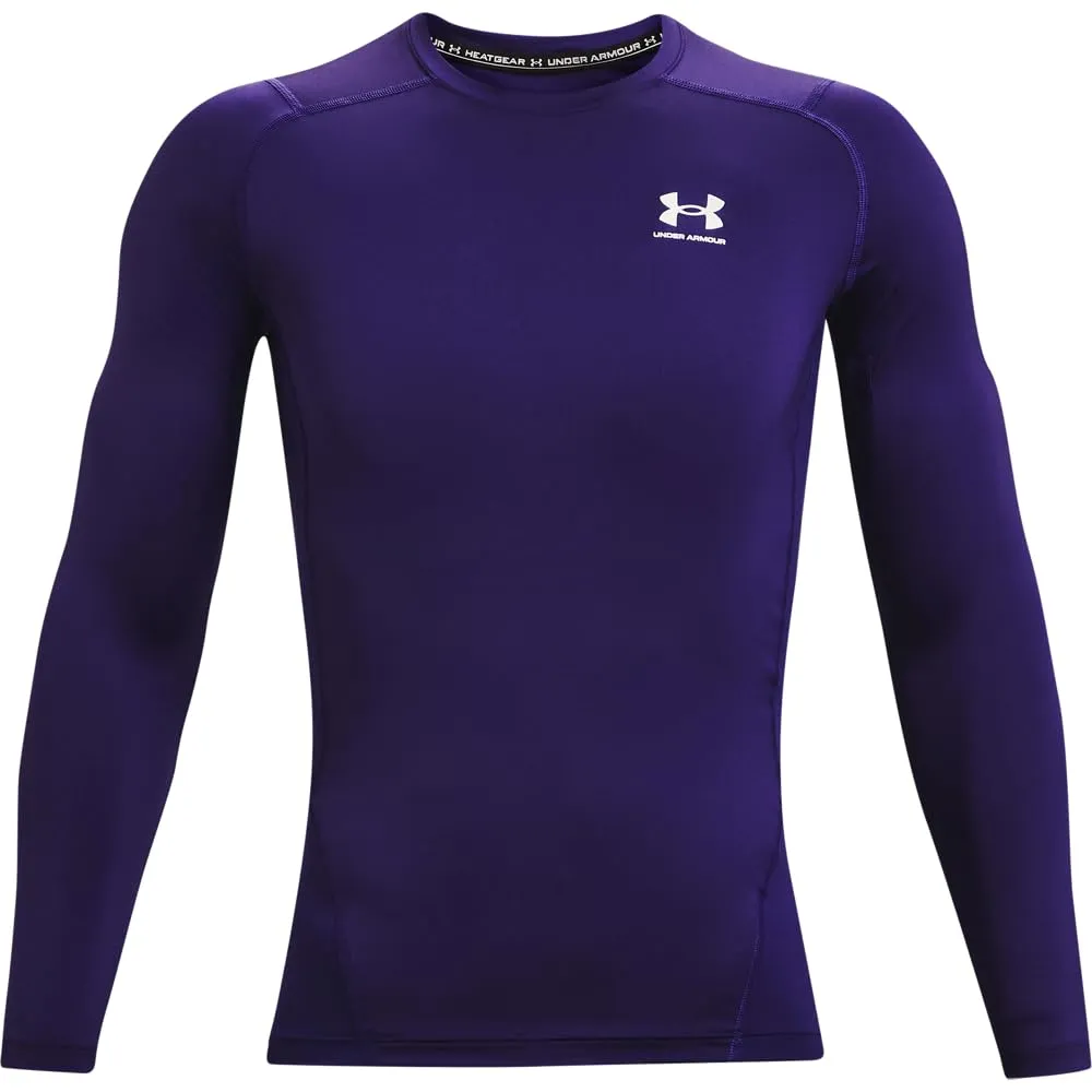 Under Armour Men's HeatGear Compression Long-Sleeve T-Shirt, Purple/White, Small - immagine 5