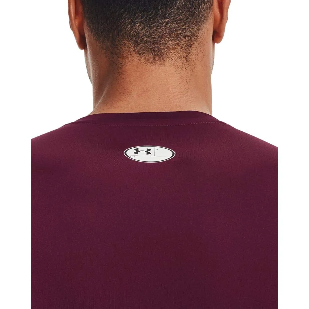 Under Armour HeatGear Maglietta a Compressione a Maniche Lunghe Uomo, Marrone (609)/Bianco, XL Tall - immagine 3