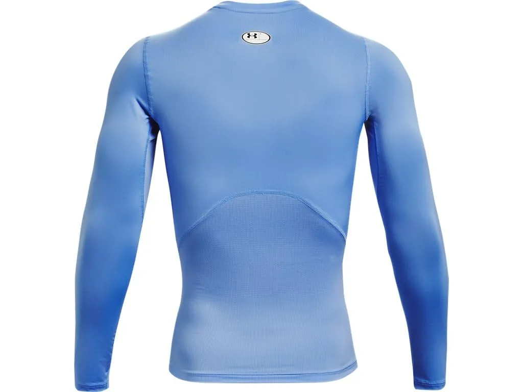 Under Armour HeatGear Maglietta a Compressione a Maniche Lunghe da Uomo, Blu Carolina (475)/Bianco, L - immagine 5