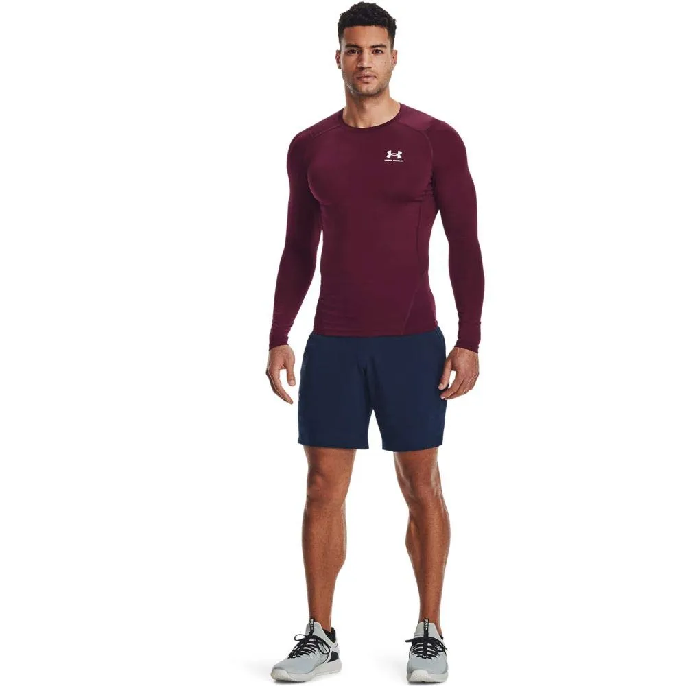 Under Armour HeatGear Compression Long-Sleeve T-Shirt, Brown (609)/White, Small Tall Men's - immagine 4
