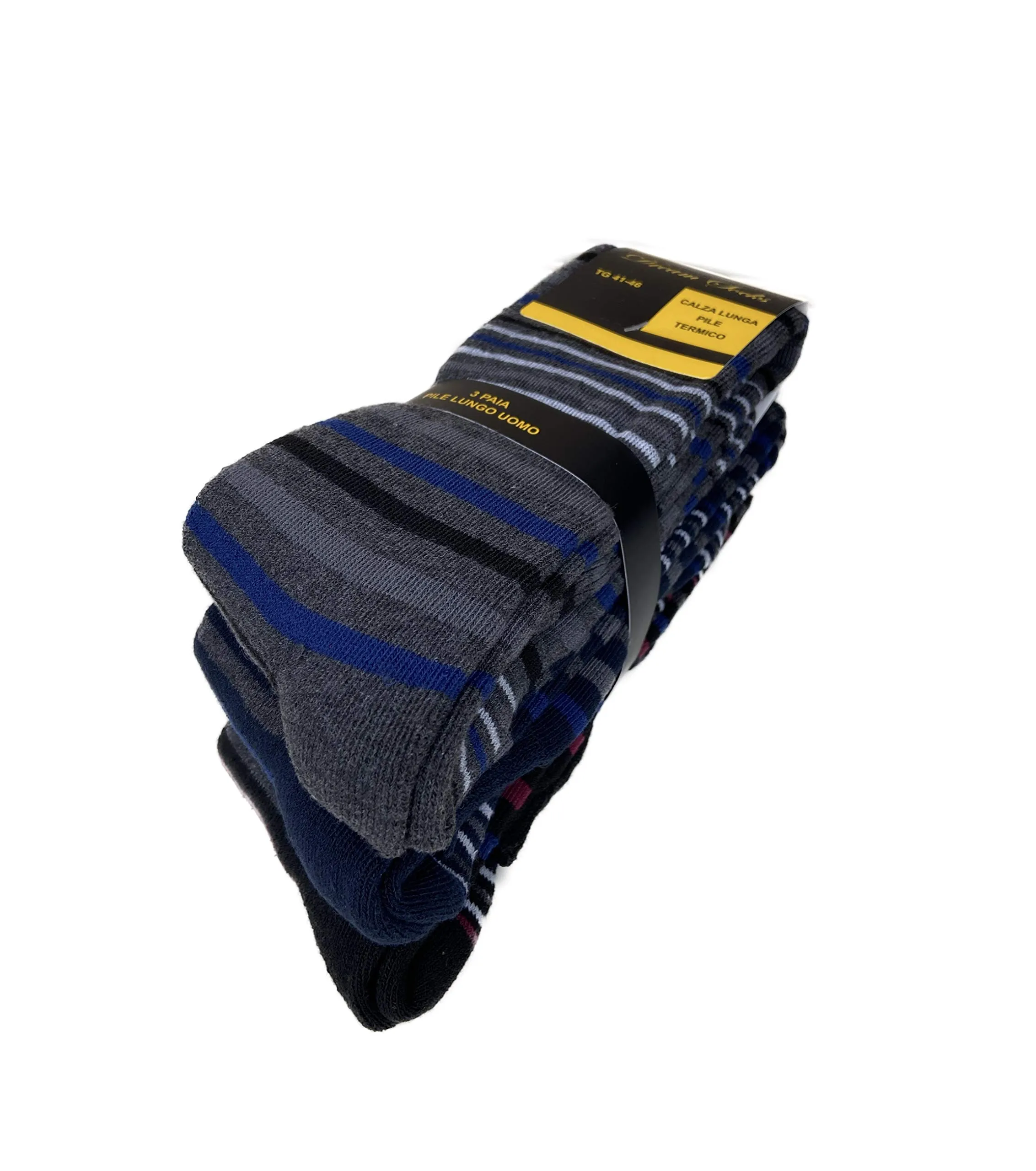 DREAM SOCKS Calze Termiche in Pile Invernali da Sci, Rigate, 41-46, Set da 3 Paia - immagine 1