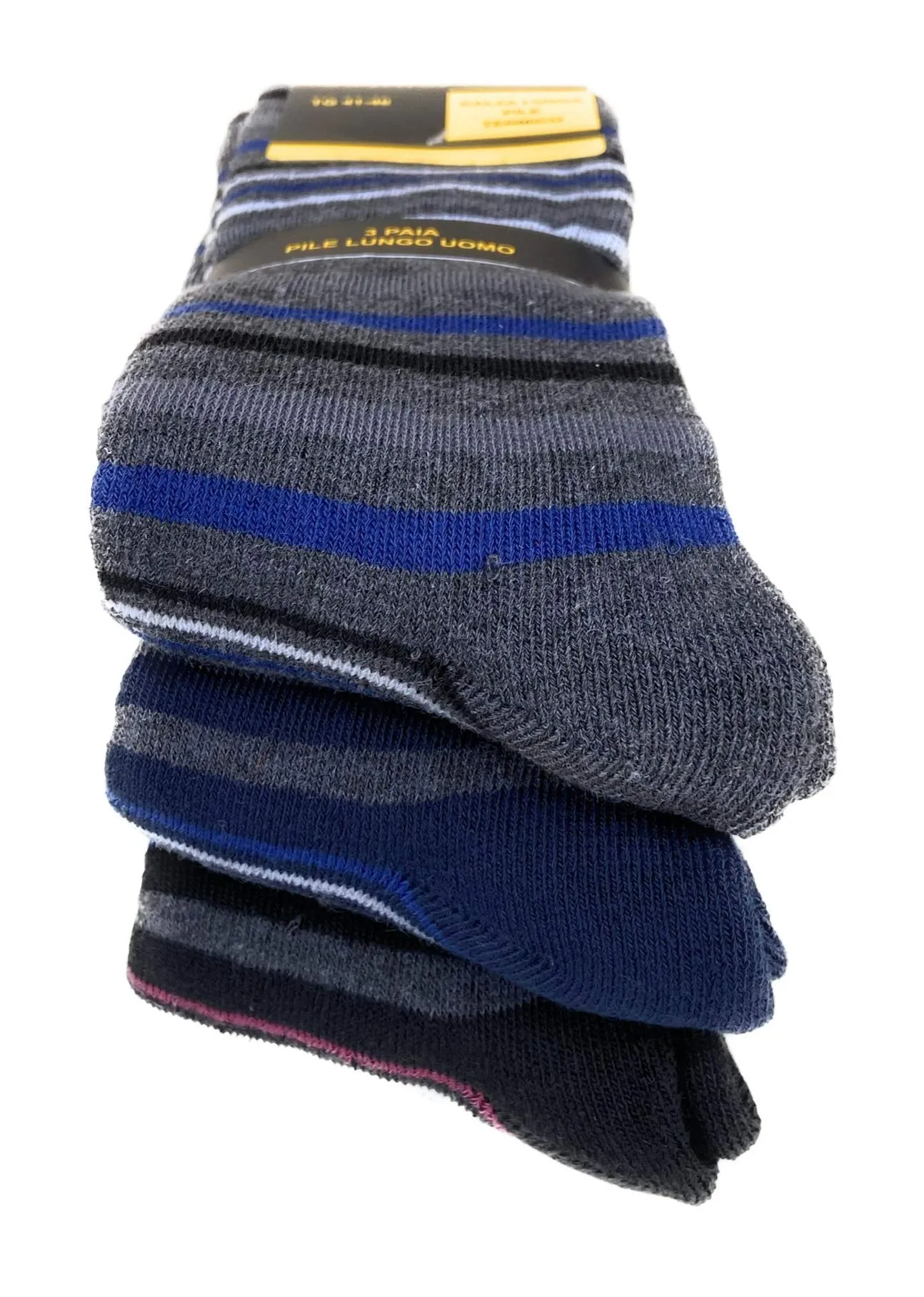 DREAM SOCKS Calze Termiche in Pile Invernali da Sci, Rigate, 41-46, Set da 3 Paia - immagine 5