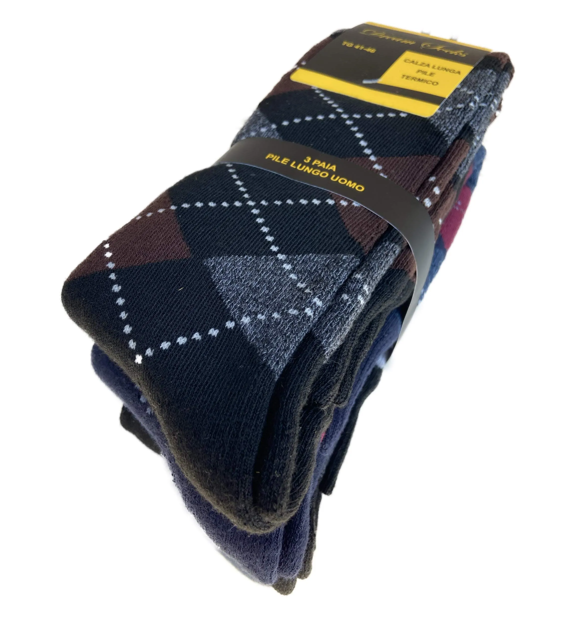 DREAM SOCKS Calze in Pile Termiche Invernali da Sci, Scozzese, 41-46, Set da 3 Paia - immagine 2