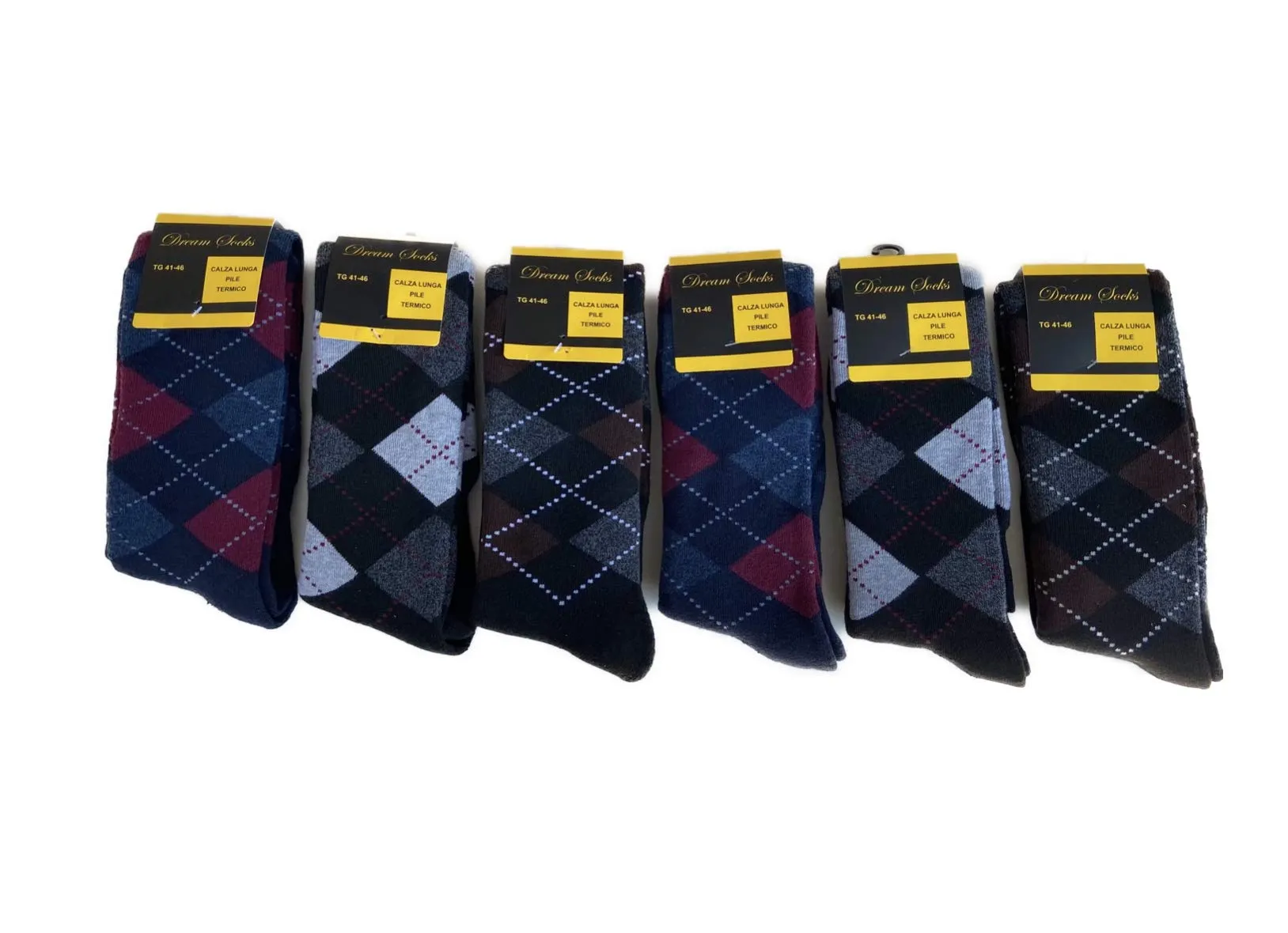 DREAM SOCKS Calze Termiche in Pile Invernali da Sci, Scozzese, 41-46, Set da 6 Paia - immagine 9