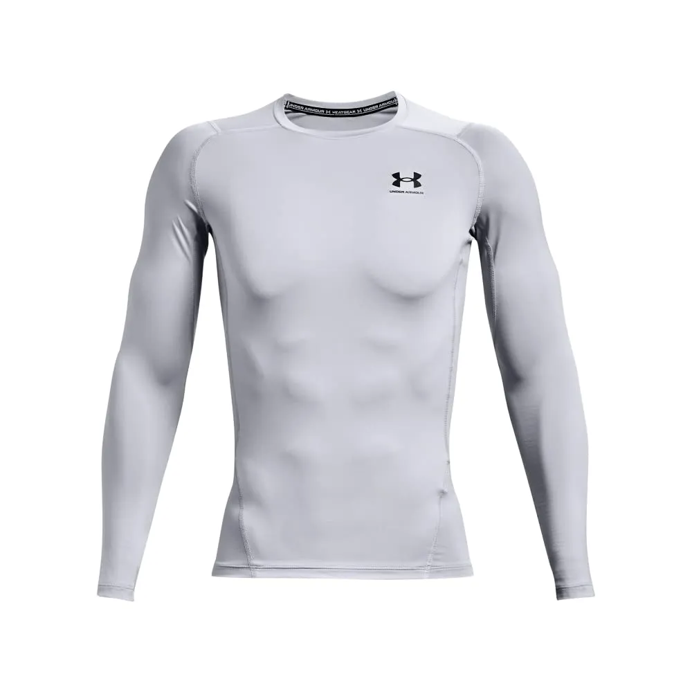 Under Armour Men's Armour HeatGear Compression Long-Sleeve T-Shirt, Mod Gray (011)/Black, XXL - immagine 5