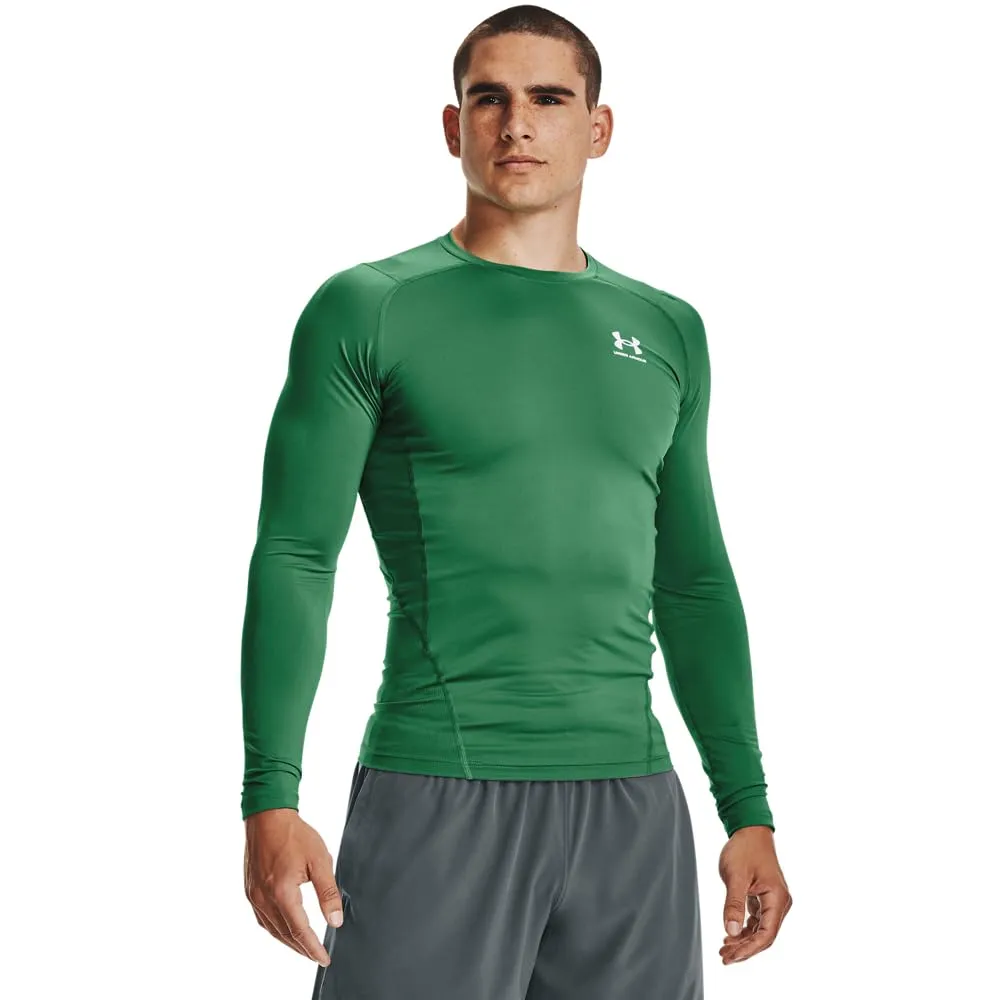 Under Armour HeatGear Maglietta a Compressione a Maniche Lunghe da Uomo, Team Kelly Verde/Bianco, S - immagine 1