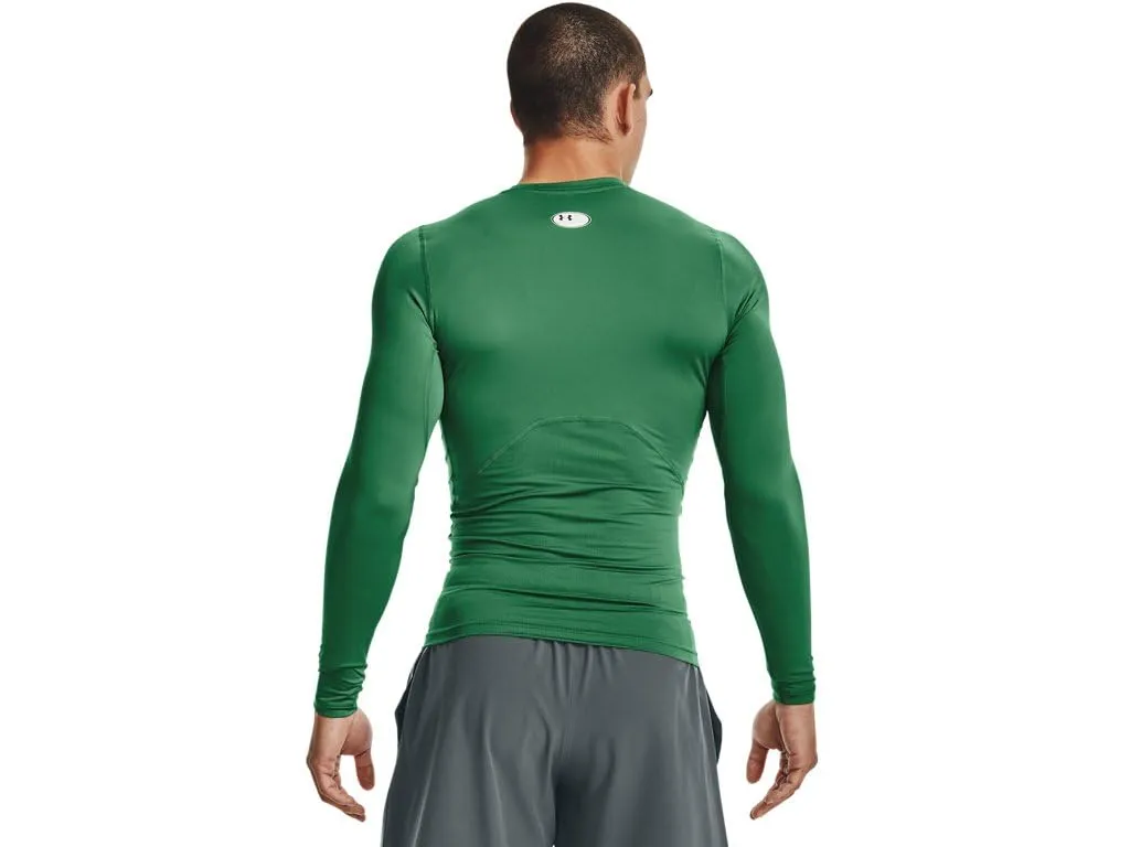 Under Armour UA HG Armour Comp LS Men's Long Sleeve Sport Shirt - Team Kelly Green/White, XL - immagine 3