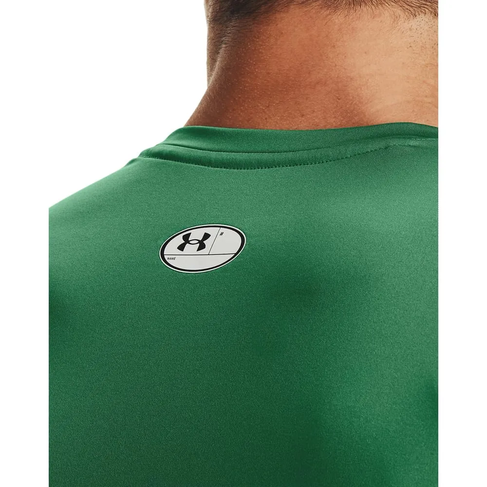Under Armour HeatGear Maglietta a compressione a maniche lunghe da uomo, Verde Team Kelly Green/Bianco, M - immagine 4