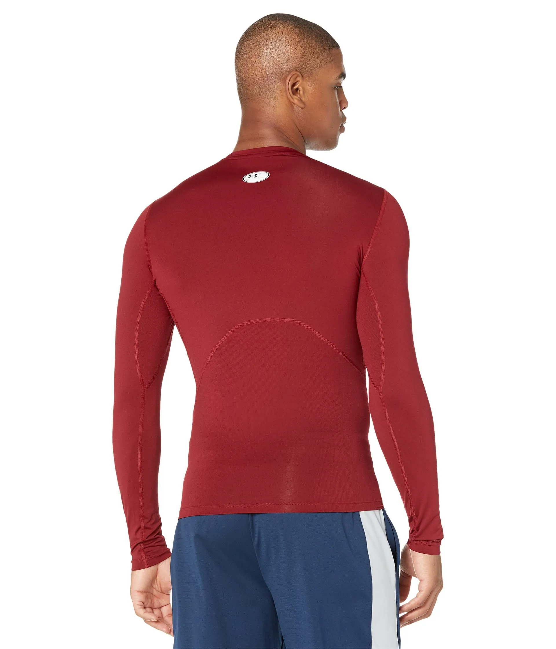 Under Armour HeatGear Maglietta a Compressione a Maniche Lunghe Uomo, Cardinale (625)/Bianco, XL - immagine 2