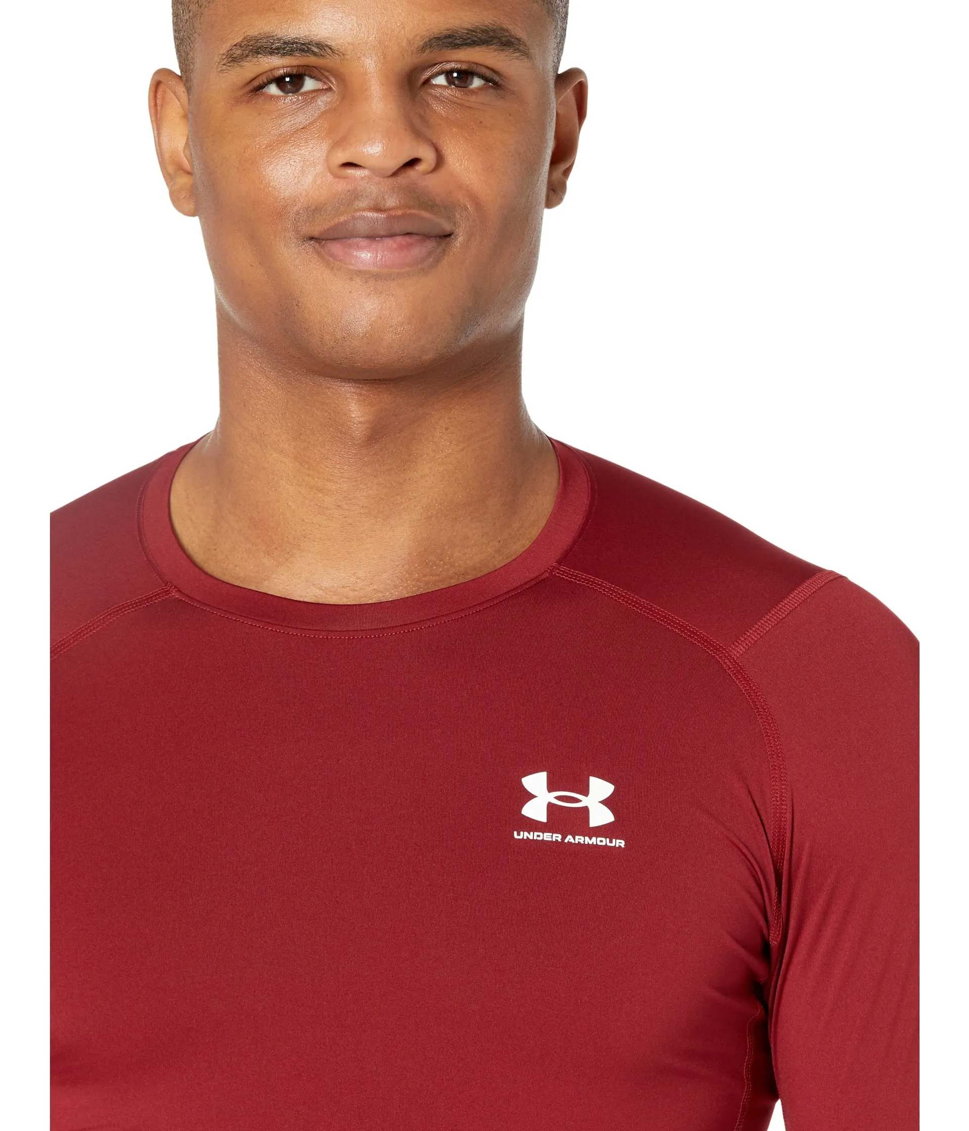 Under Armour HeatGear Compression Long-Sleeve T-Shirt, Cardinale (625)/Bianco, XXL Men - immagine 3