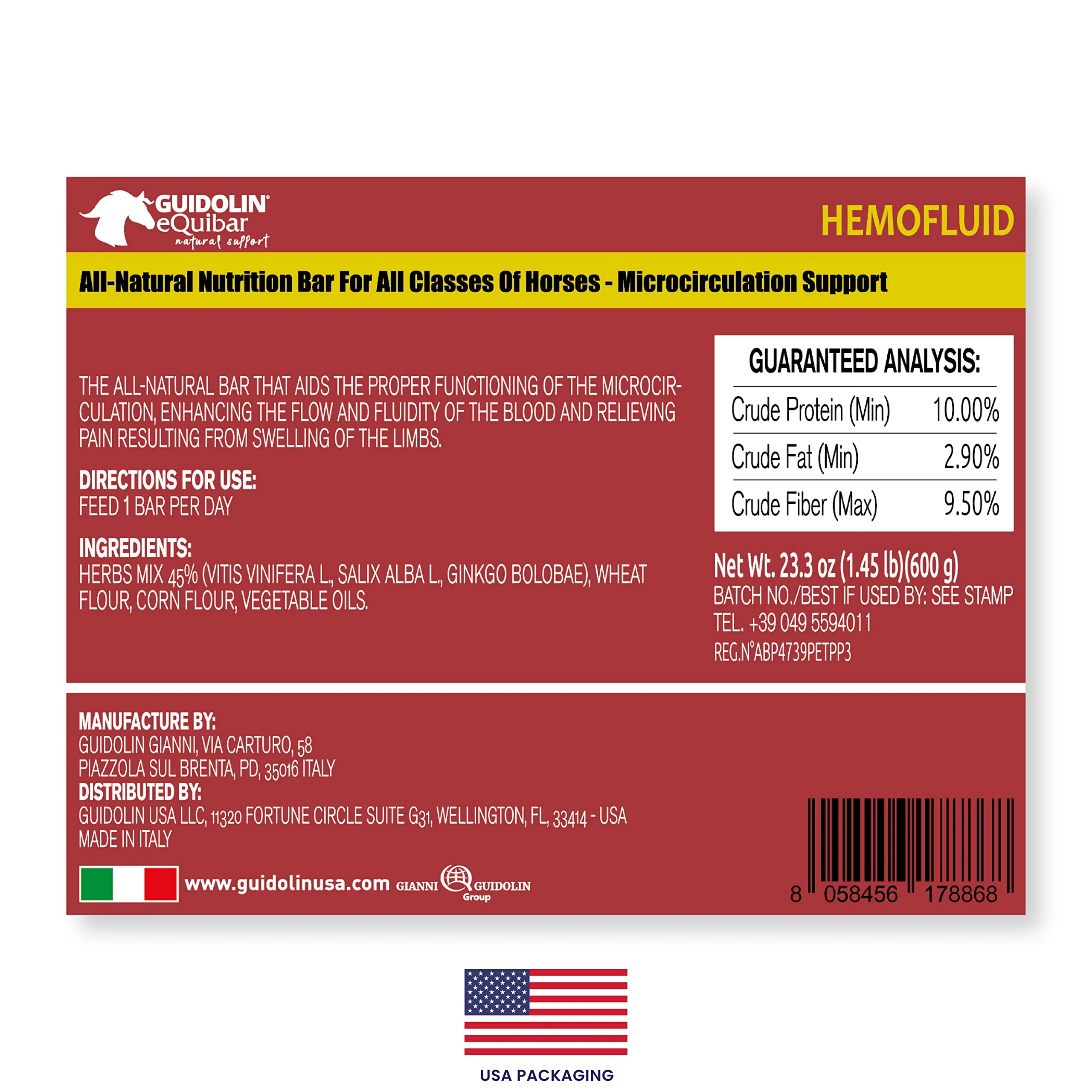 Guidolin Horses Equibar Hemofluid Barretta Funzionale 600g - immagine 7