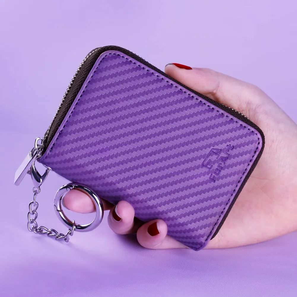 FurArt Porta Carte di Credito con Blocco RFID e Cerniera per Donna e Uomo - immagine 4