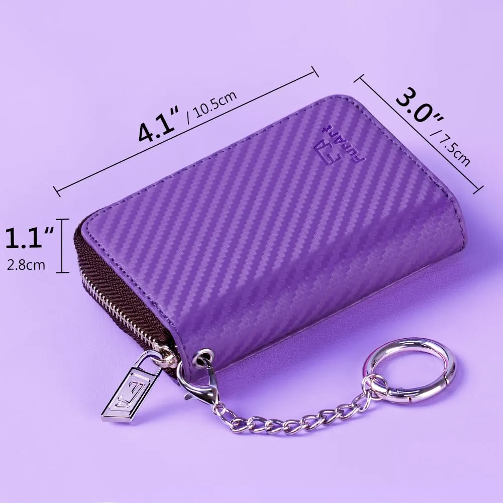 FurArt Porta Carte di Credito con Blocco RFID e Cerniera per Donna e Uomo - immagine 6