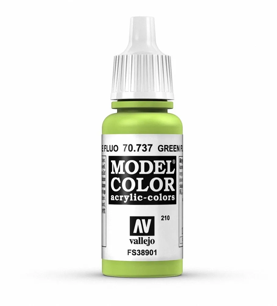 Vallejo 70.737 Acrylic Matte Paint, Fluorescent Green, 17 ml - immagine 1
