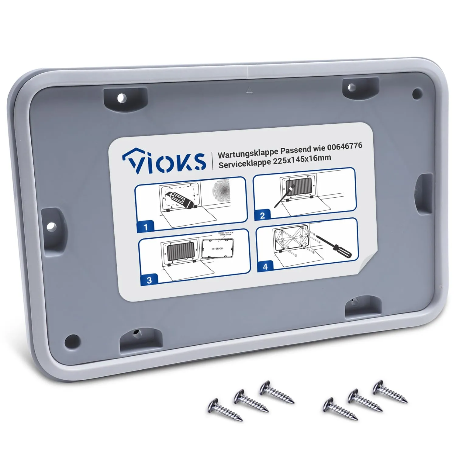 VIOKS Sportello per Manutenzione per Asciugatrici Bosch e Siemens Kit Riparazione con 6 Viti V-36203 - immagine 1