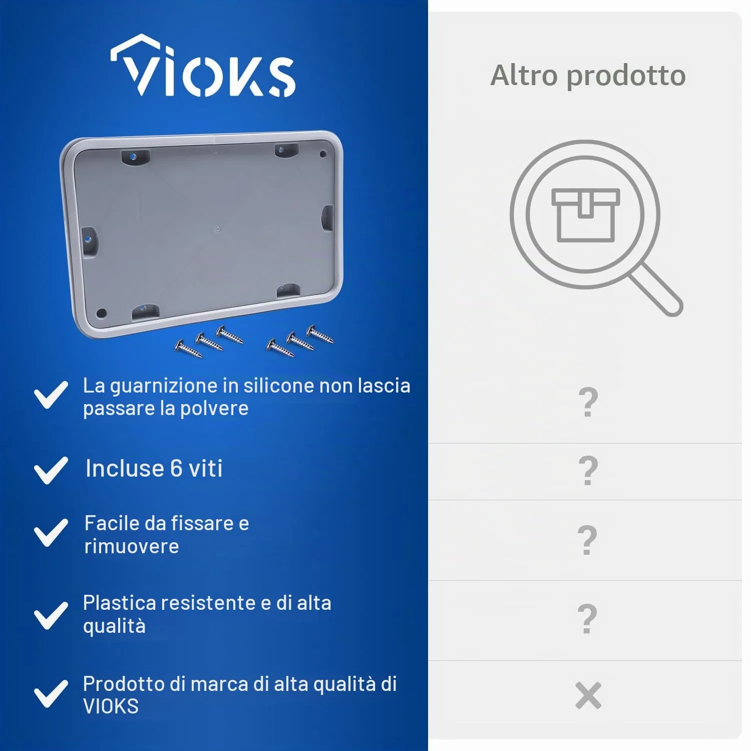 VIOKS Sportello per Manutenzione per Asciugatrici Bosch e Siemens Kit Riparazione con 6 Viti V-36203 - immagine 6