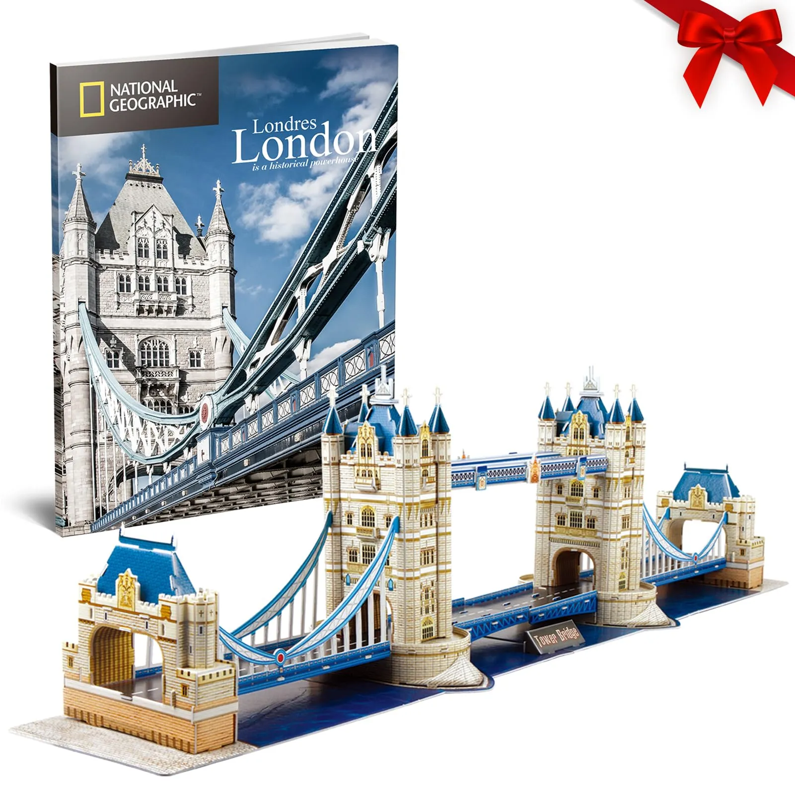CubicFun Puzzle 3D Tower Bridge Londra con National Geographic Libretto Fotografico, 120 Pezzi - immagine 1