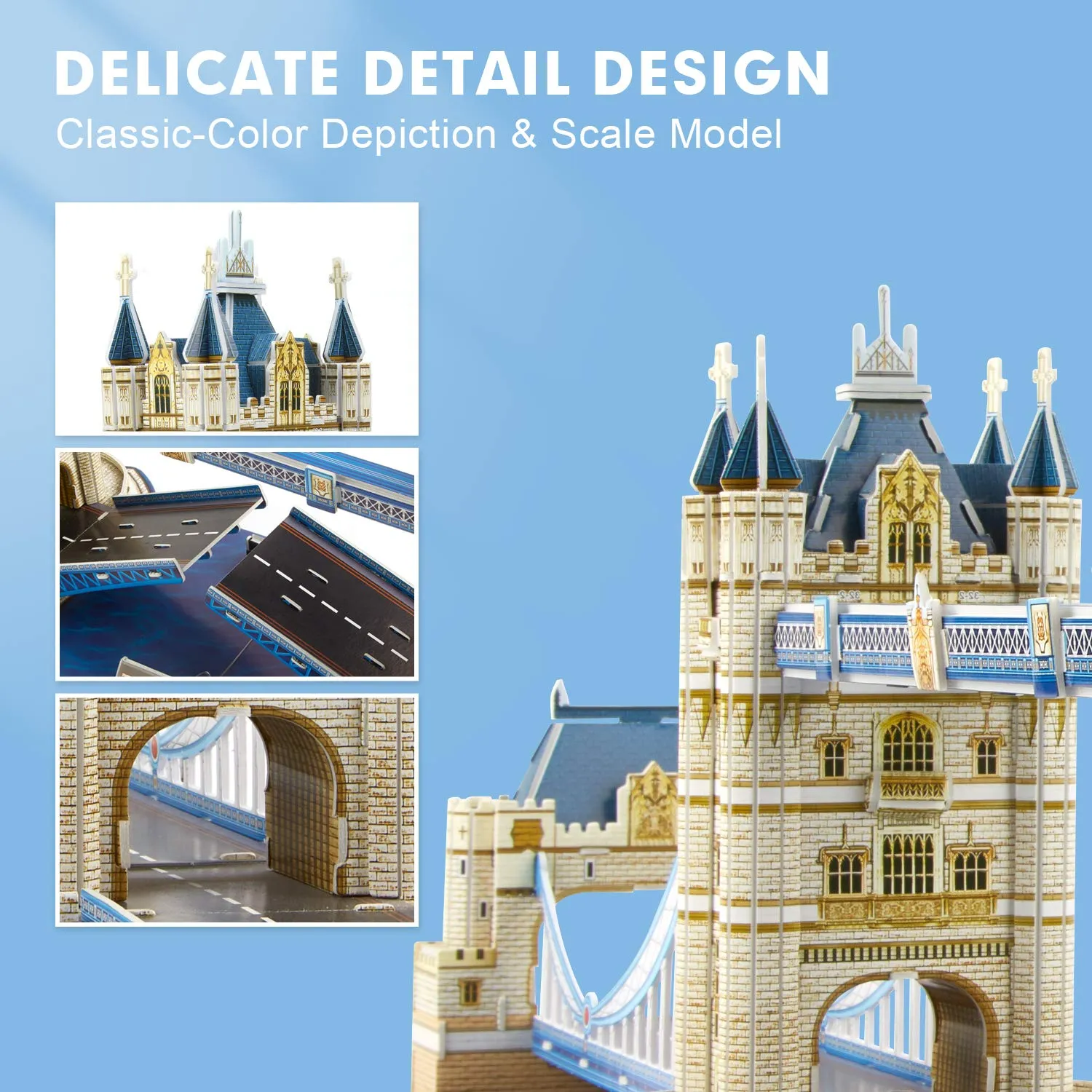 CubicFun Puzzle 3D Tower Bridge Londra con National Geographic Libretto Fotografico, 120 Pezzi - immagine 4