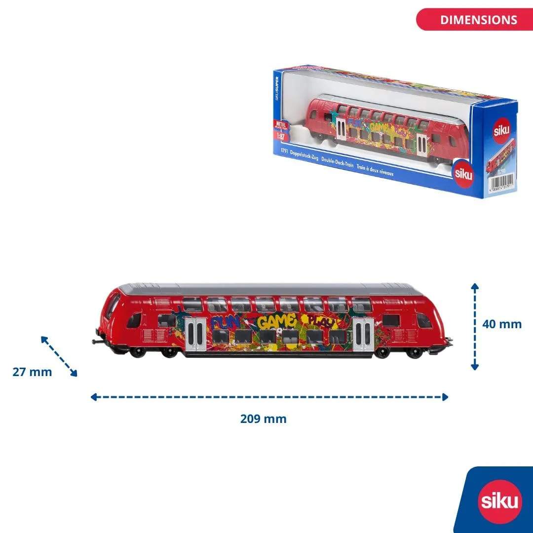 Siku 1791 Treno a due piani, 1:87, Rosso - immagine 3