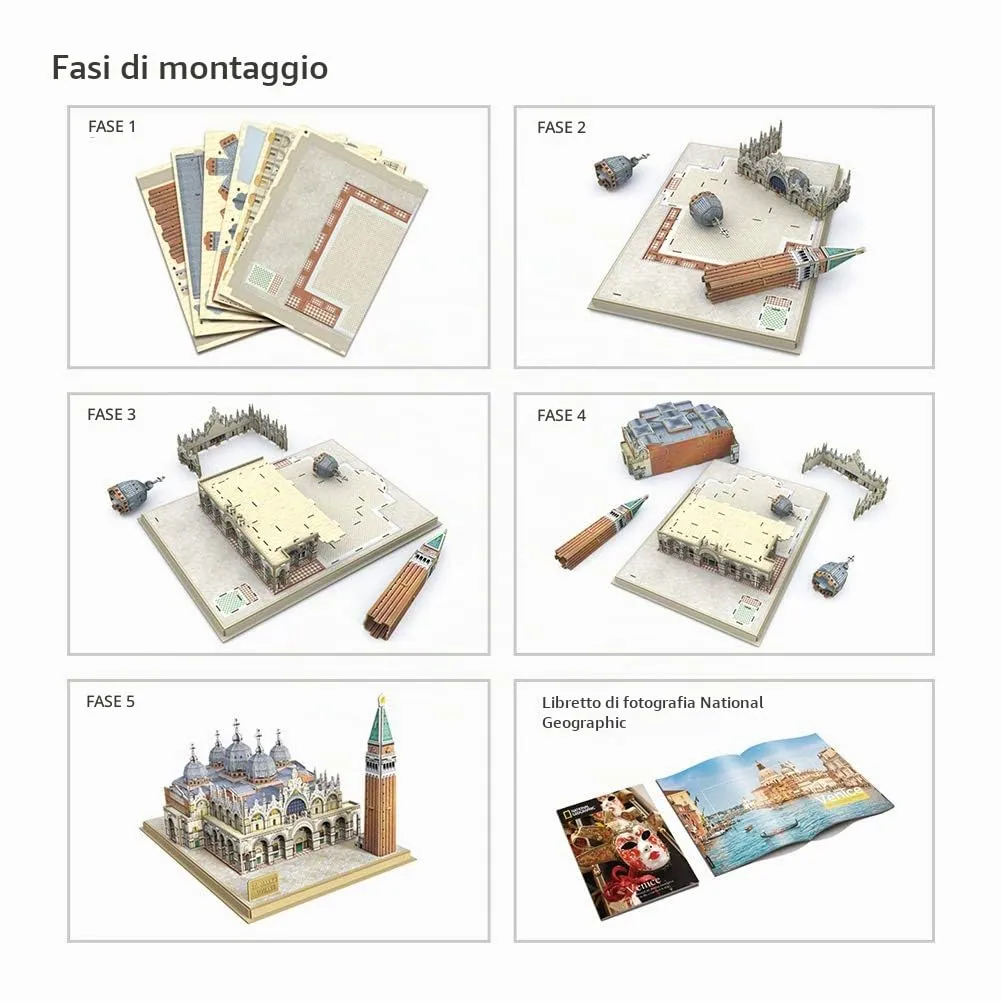 CubicFun National Geographic 3D Puzzle Piazza di San Marco, 107 Pieces - immagine 6