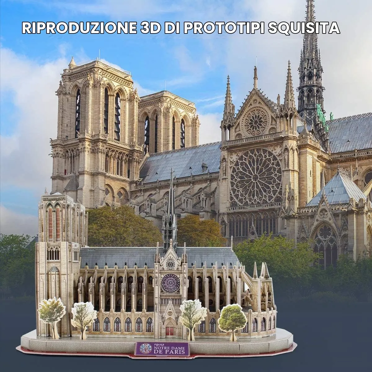 CubicFun Puzzle 3D Notre Dame Paris, Modello Architettura 128 Pezzi - immagine 2
