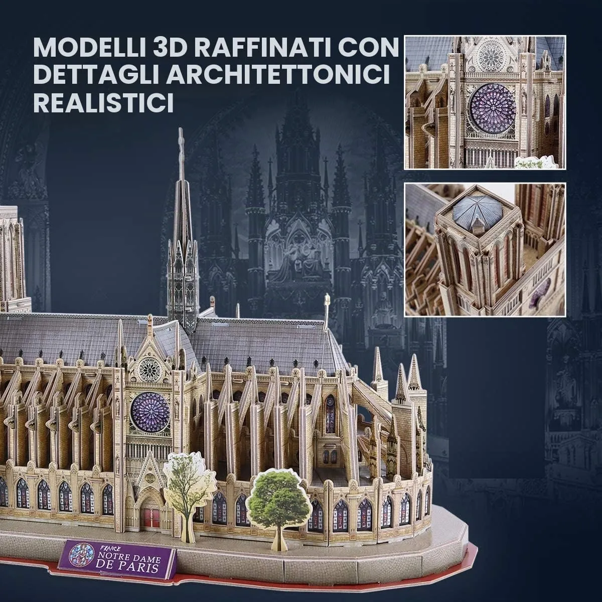CubicFun Puzzle 3D Notre Dame Paris, Modello Architettura 128 Pezzi - immagine 3