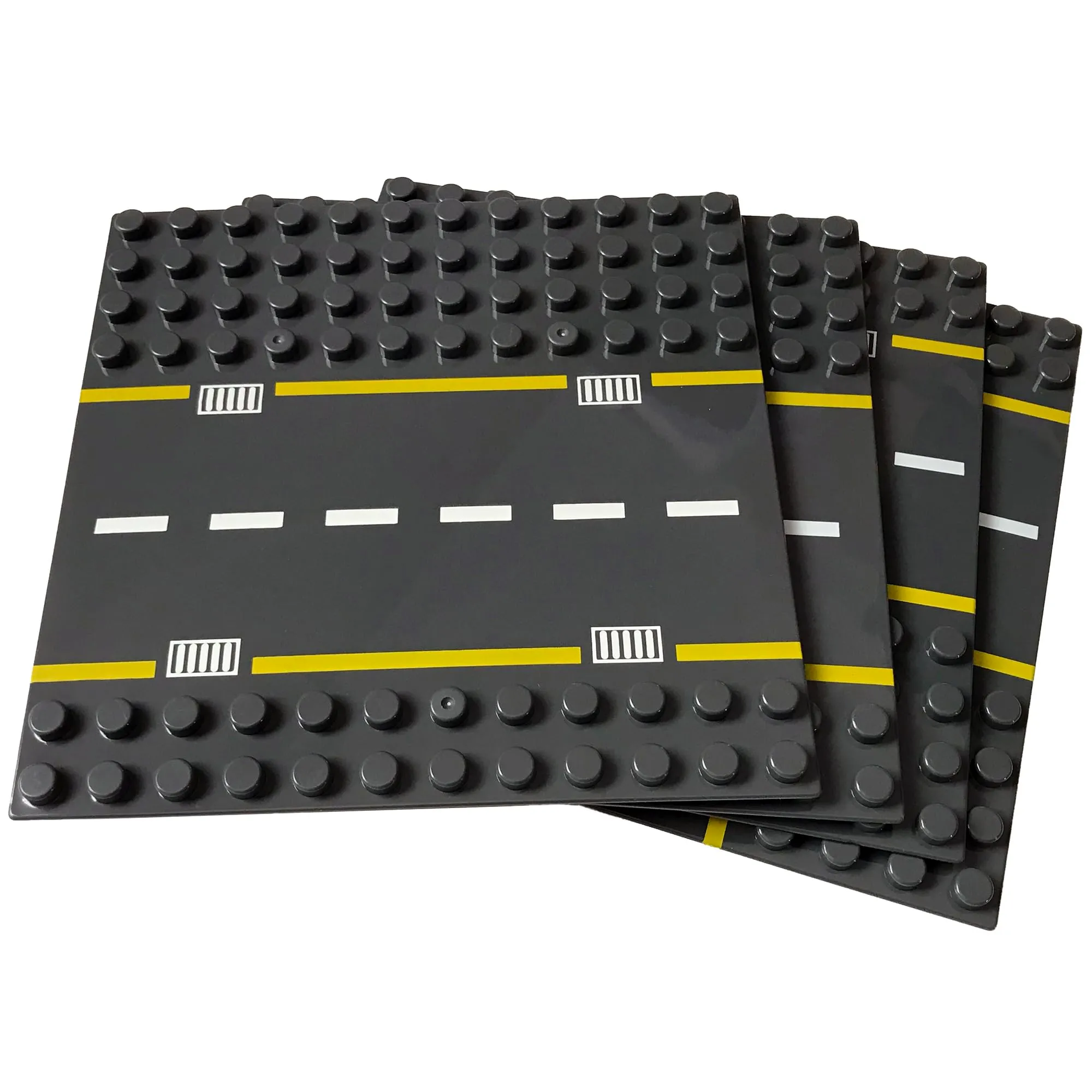 Apostrophe Games Piastre di Base Stradali per Blocchi di Costruzione, 19 cm x 19 cm, Confezione da 4 - immagine 1
