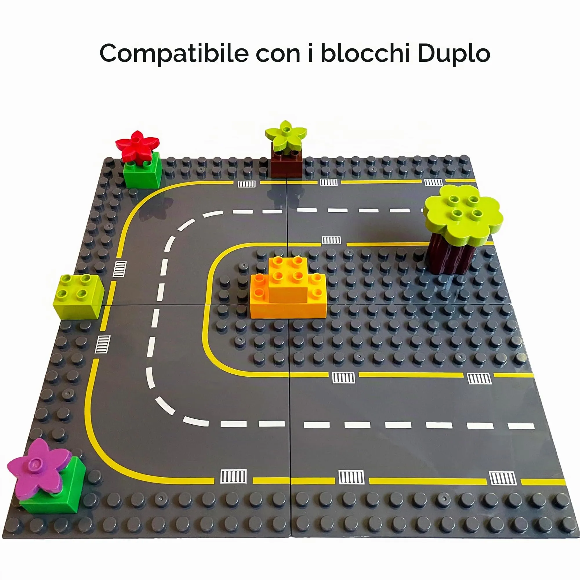 Apostrophe Games Piastre di base stradali per blocchi di costruzione, 19 cm x 19 cm, Confezione da 8 - immagine 4