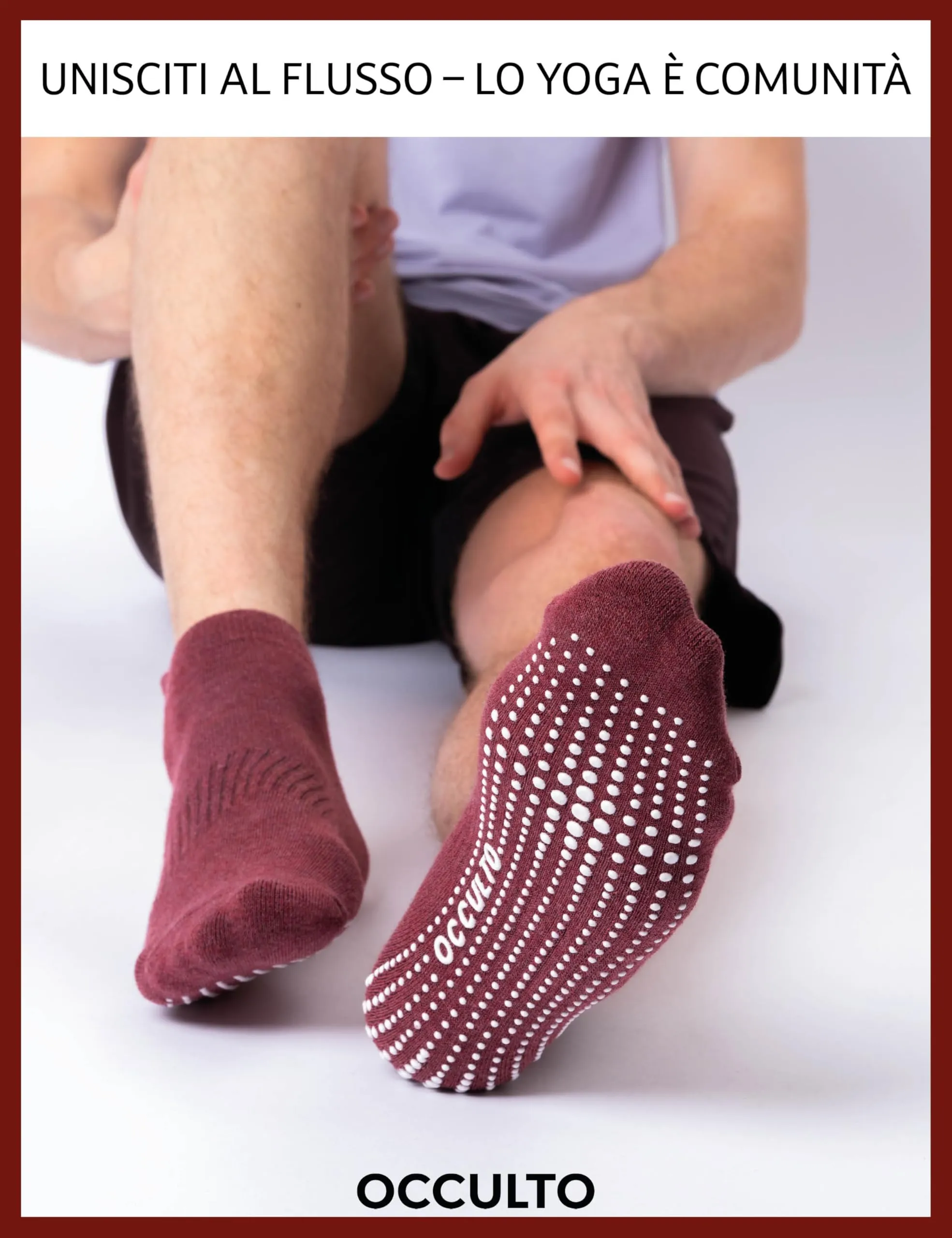 Occulto Calzini Antiscivolo per Yoga, Pilates e Fitness, 2 Paia, Rosa Rossa, 35-38 - immagine 5