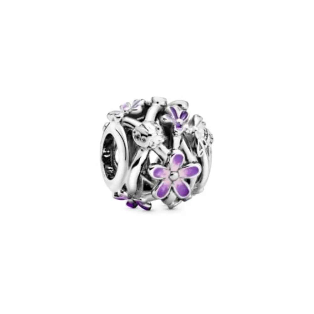 Pandora Ciondolo Margherita in Argento Sterling con Smalto Viola e Rosa Sfumato 798772C02 - immagine 2