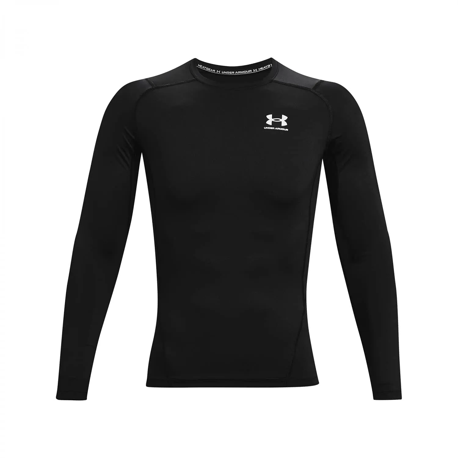 Under Armour UA HG Armour Comp LS Long Sleeve Shirt, Black/White, 4XL Men - immagine 1