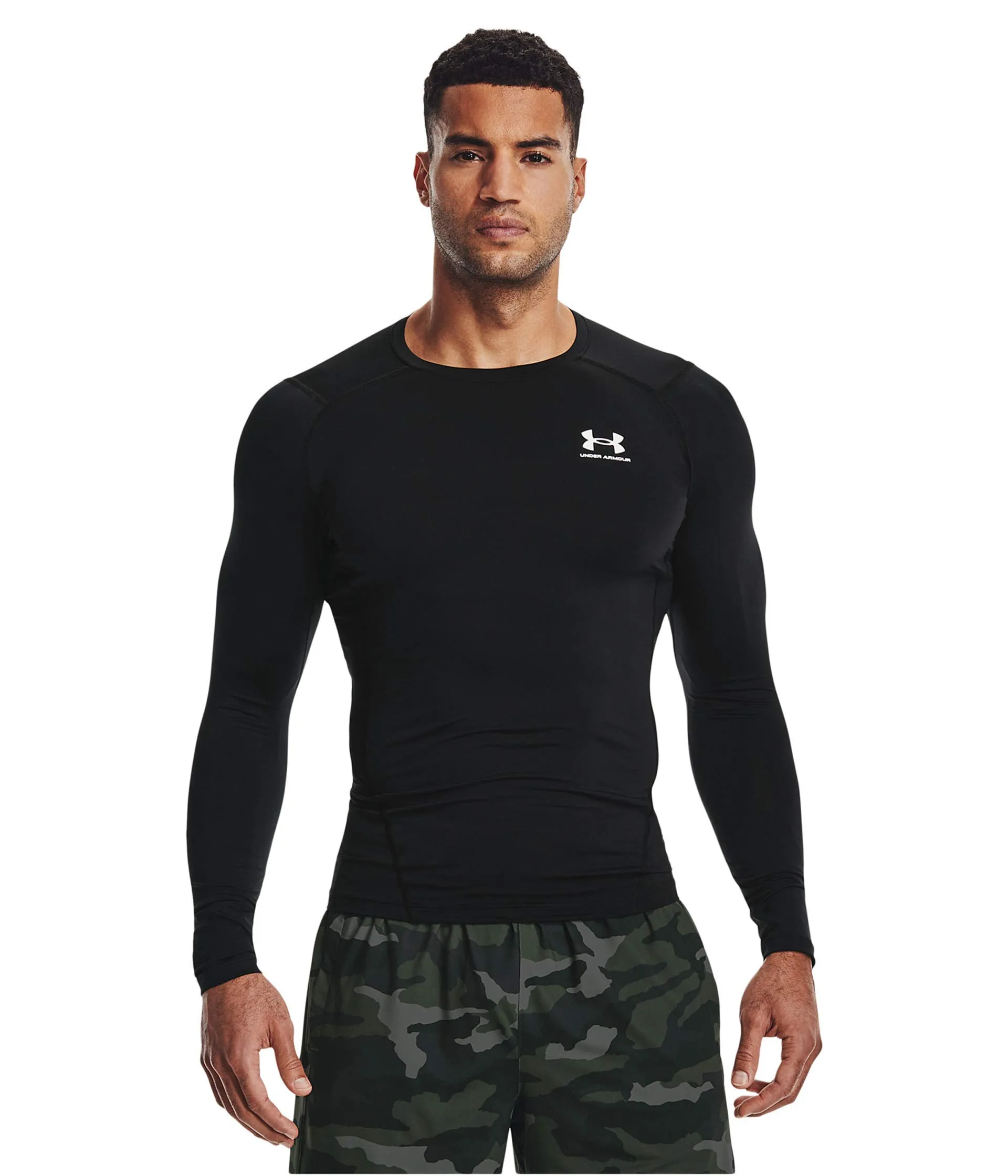 Under Armour UA HG Armour Comp LS Long Sleeve Shirt, Black/White, 4XL Men - immagine 2