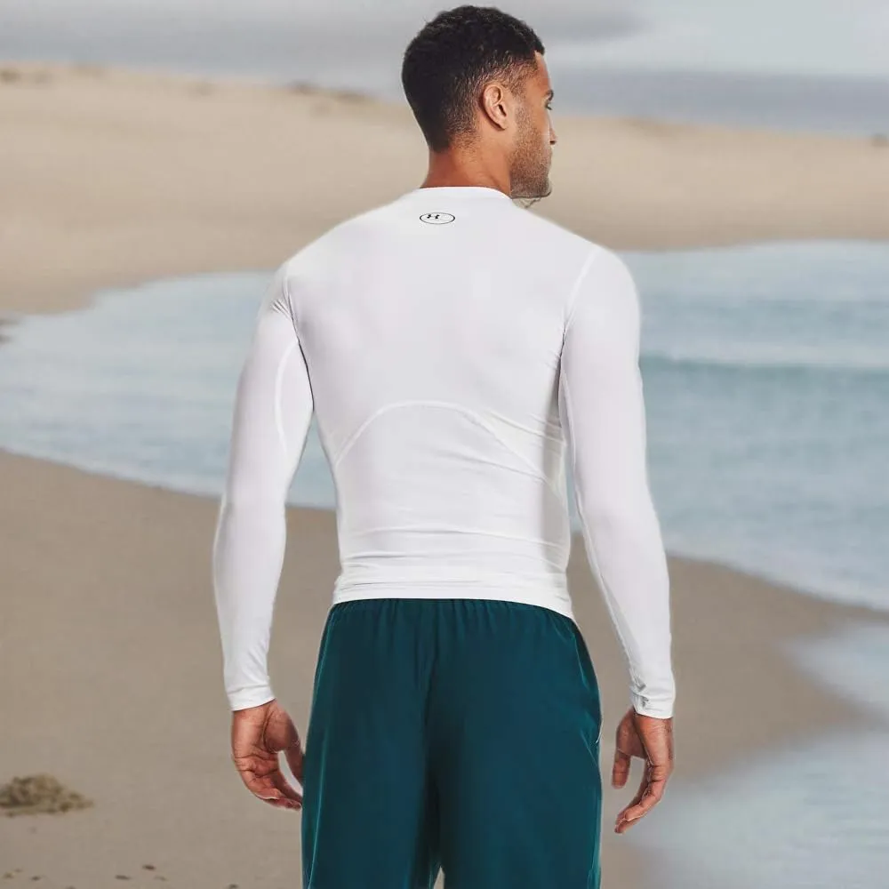 Under Armour UA HG Armour Comp LS, Bianco (White / Black), 4XL Uomo - immagine 4