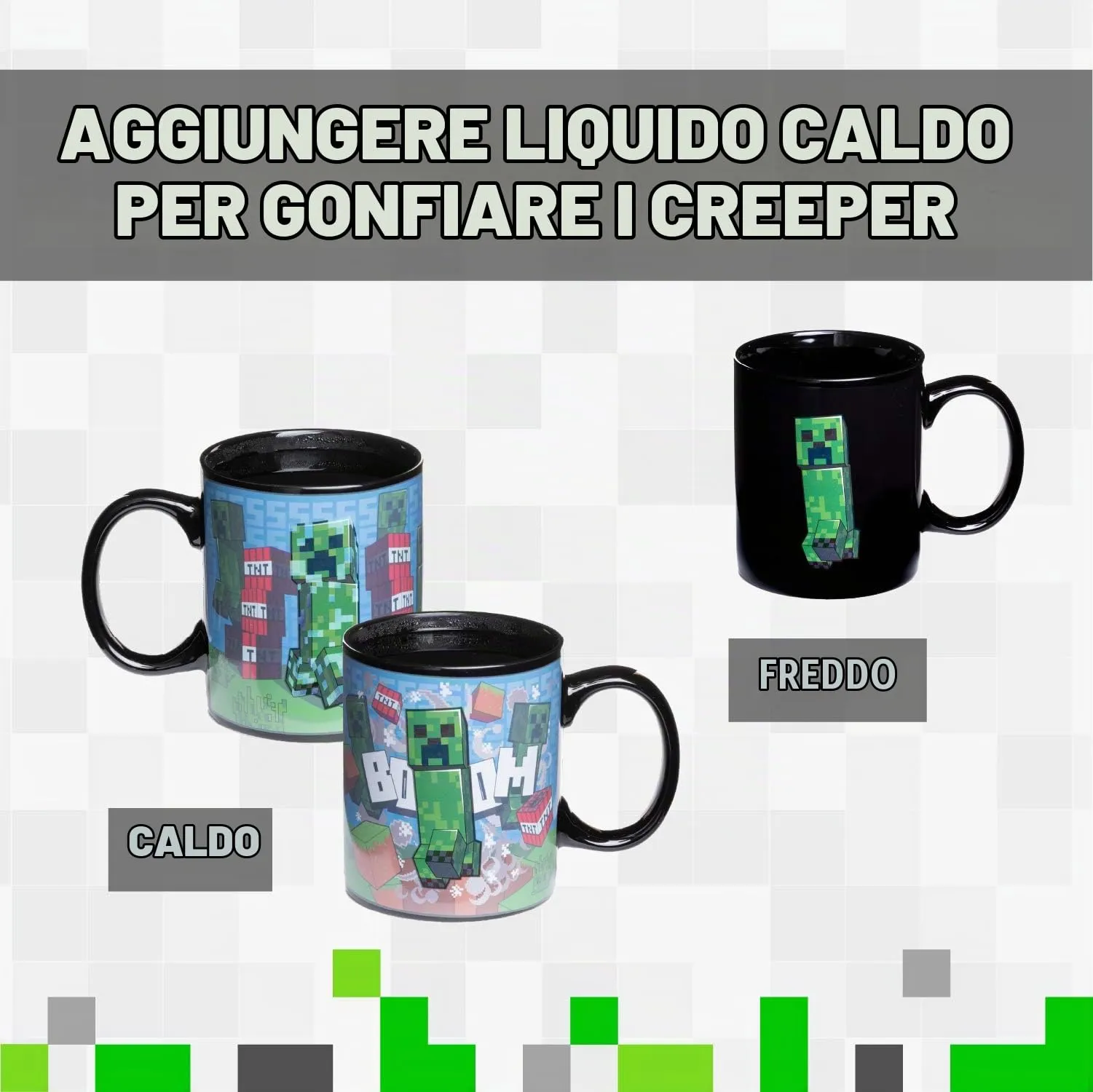 Paladone Tazza Minecraft Creeper Termosensibile Ufficiale, 295ml - immagine 2
