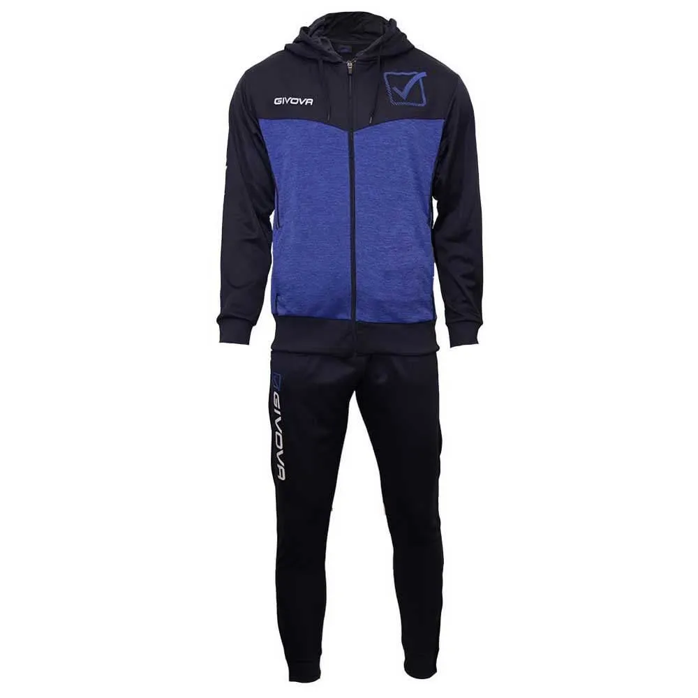 Givova Tuta Visa Melange con Cappuccio Polar Fleece Blu/Azzurro Melange 2XL - immagine 1