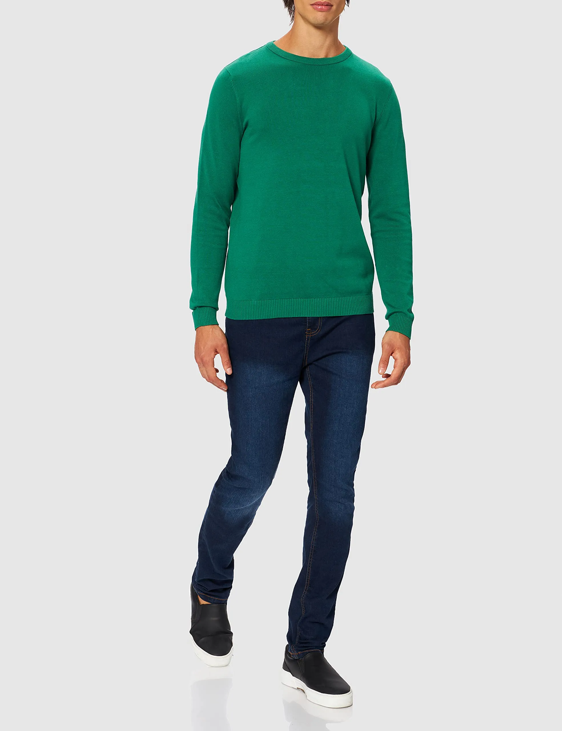Jack & Jones Jjebasic Knit Crew Neck Noos Felpa, Verdant Green, S - immagine 3