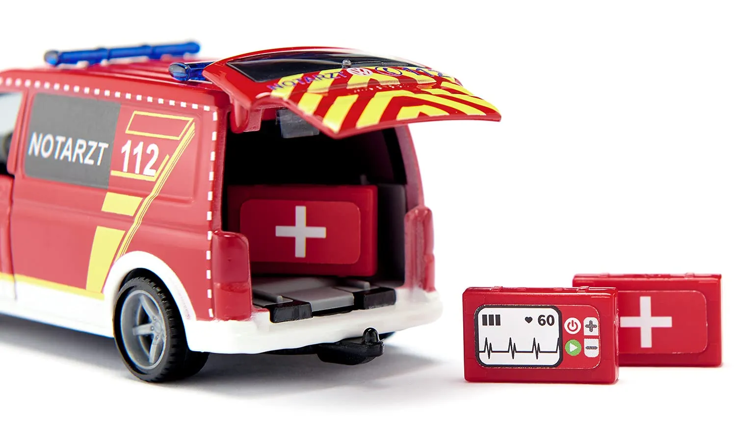 Siku 2116 Ambulanza VW T6, 1:50, Rosso/Bianco - immagine 2
