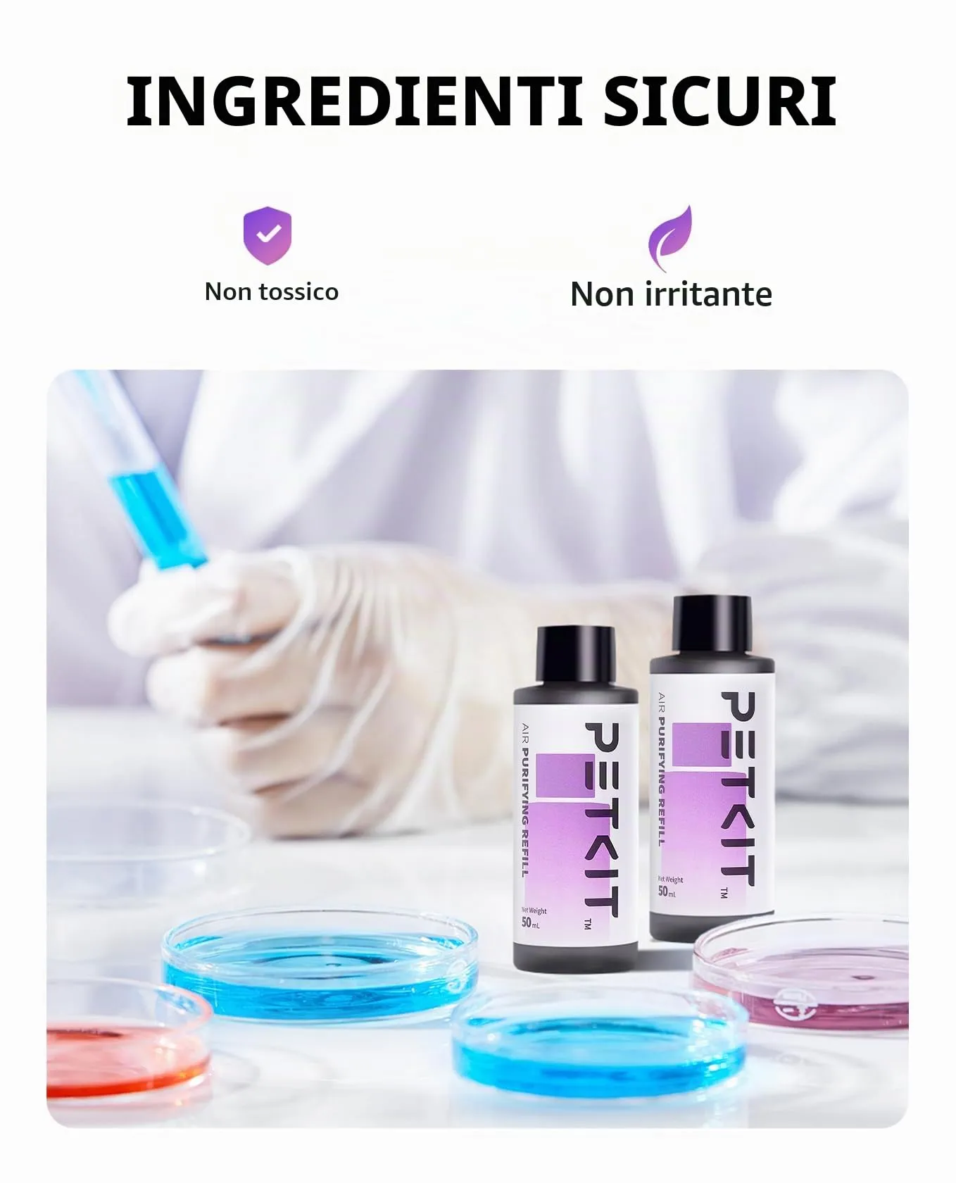 PETKIT Ricariche Purificazione Aria per Lettiera Gatti Pura X e Pura Max 2, 4 Flaconi da 50 ml - immagine 2