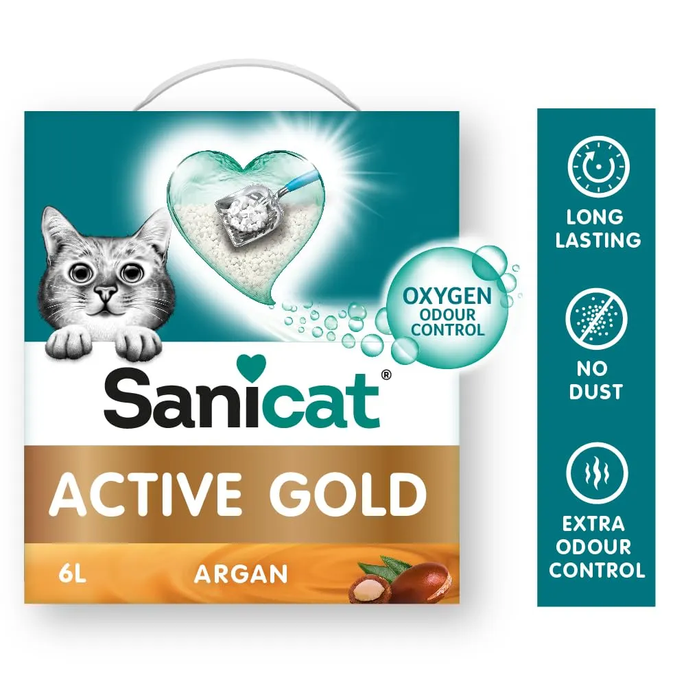 Sanicat Lettiera per gatti agglomerante Active Gold aroma all'argan, 6L - immagine 2